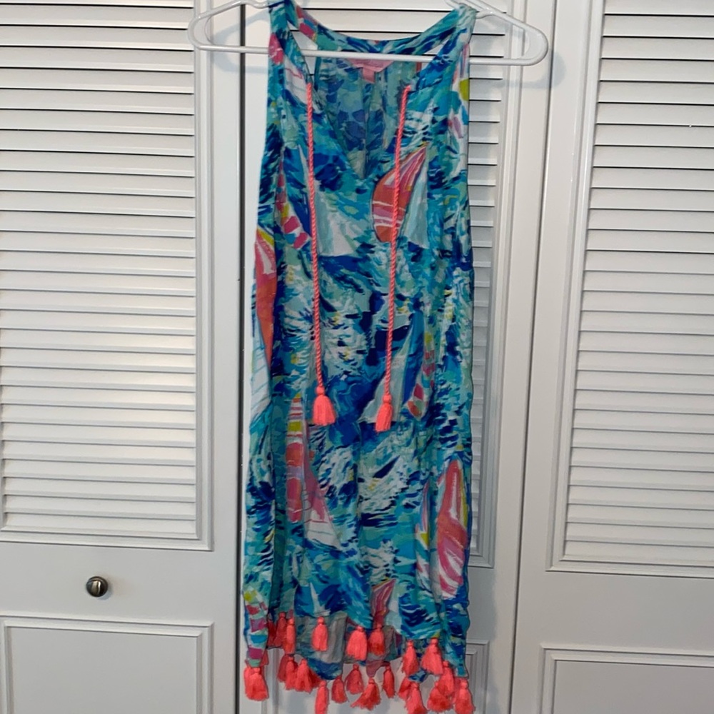 Lilly Pulitzer sailboat print bathing suit cover up dress